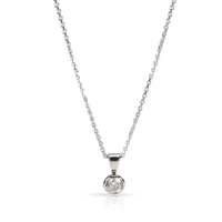 GIA Certified Solitaire Diamond Necklace in 18K White Gold D IF 0.51 CTW