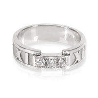 Tiffany & Co. Atlas Ring with Diamonds in 18K White Gold 0.15 CTW