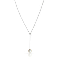 Tiffany & Co. Akoya Pearl & Diamond Necklace in 18K White Gold 0.08 CTW