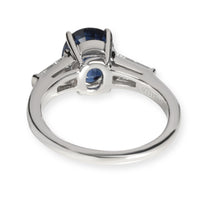 Tiffany & Co. Three Stone Sapphire & Diamond Ring in Platinum 0.50 CTW