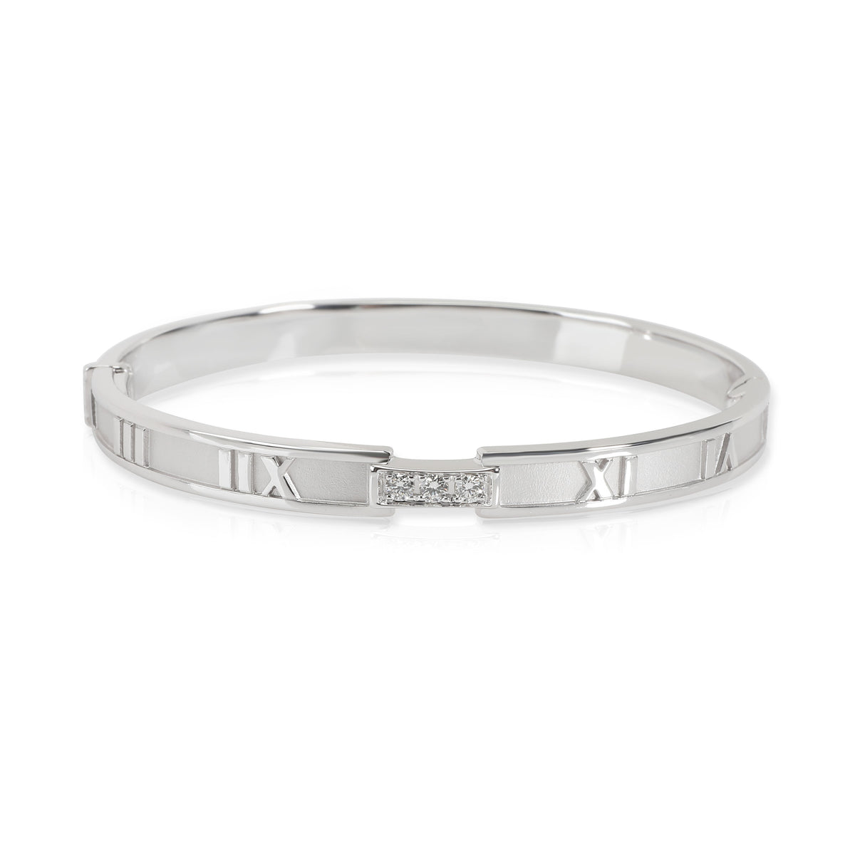 Tiffany & Co. Atlas Diamond Bangle in 18K White Gold 0.15 CTW