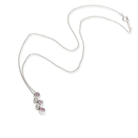 Tiffany & Co. Bubble Pink Sapphire & Diamond Necklace in Platinum 0.10 CTW
