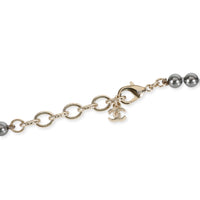 Chanel Costume Long Necklace with Cultured Black Pearl & Strass