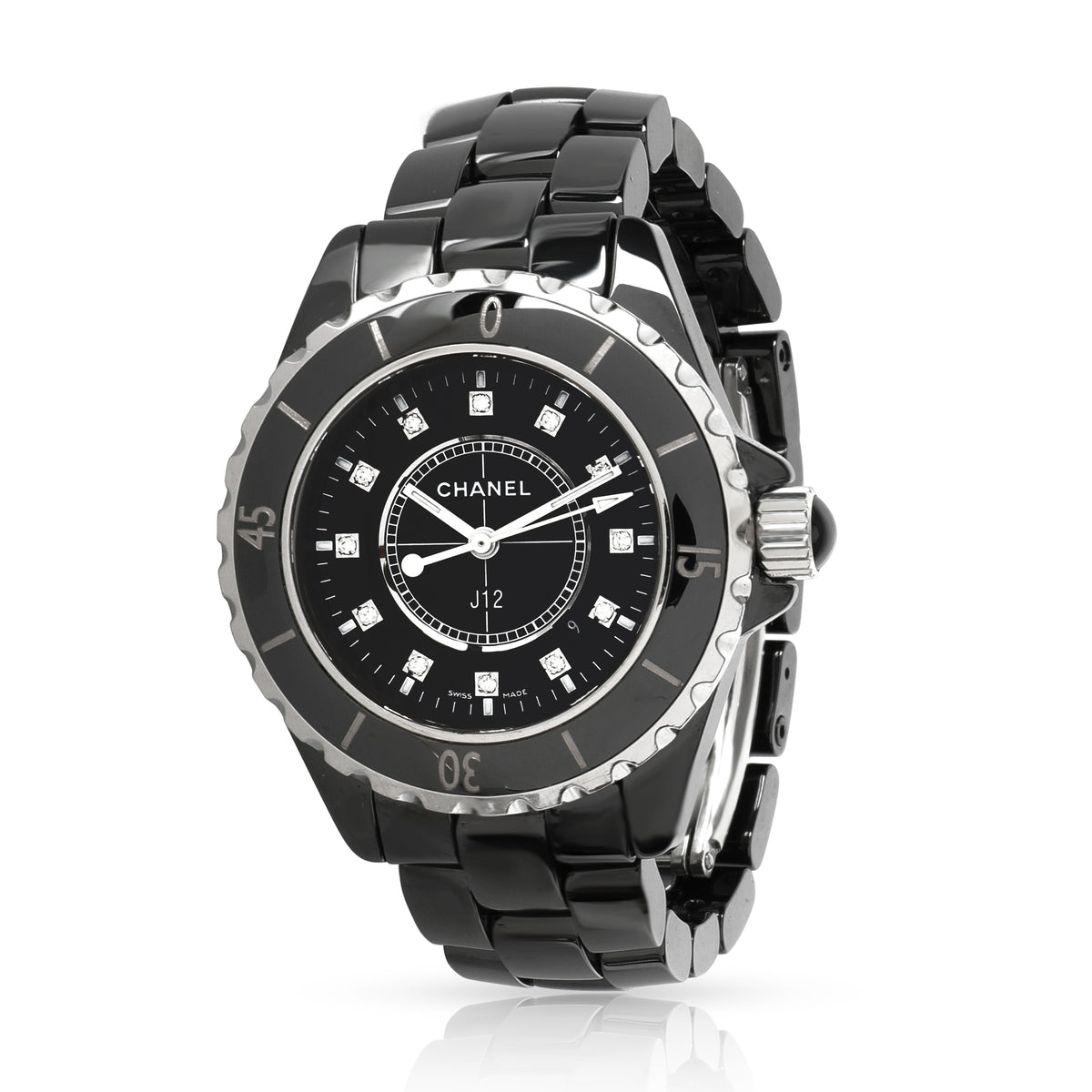 Chanel J12 Pre-owned, Dial Black Diamond, Size 33mm, H1625