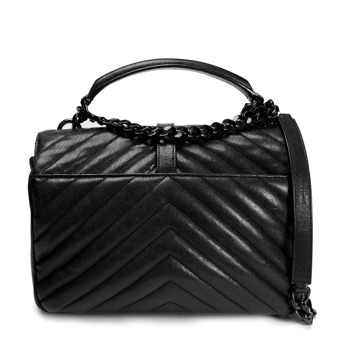 Saint Laurent Black Matelassé Leather Medium Collège Bag