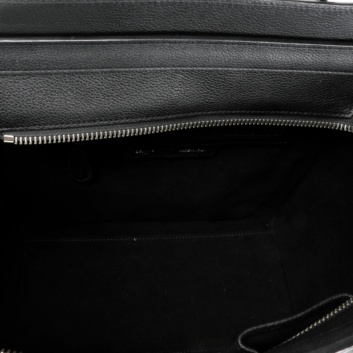 Céline Black Calfskin Leather Micro Luggage Tote