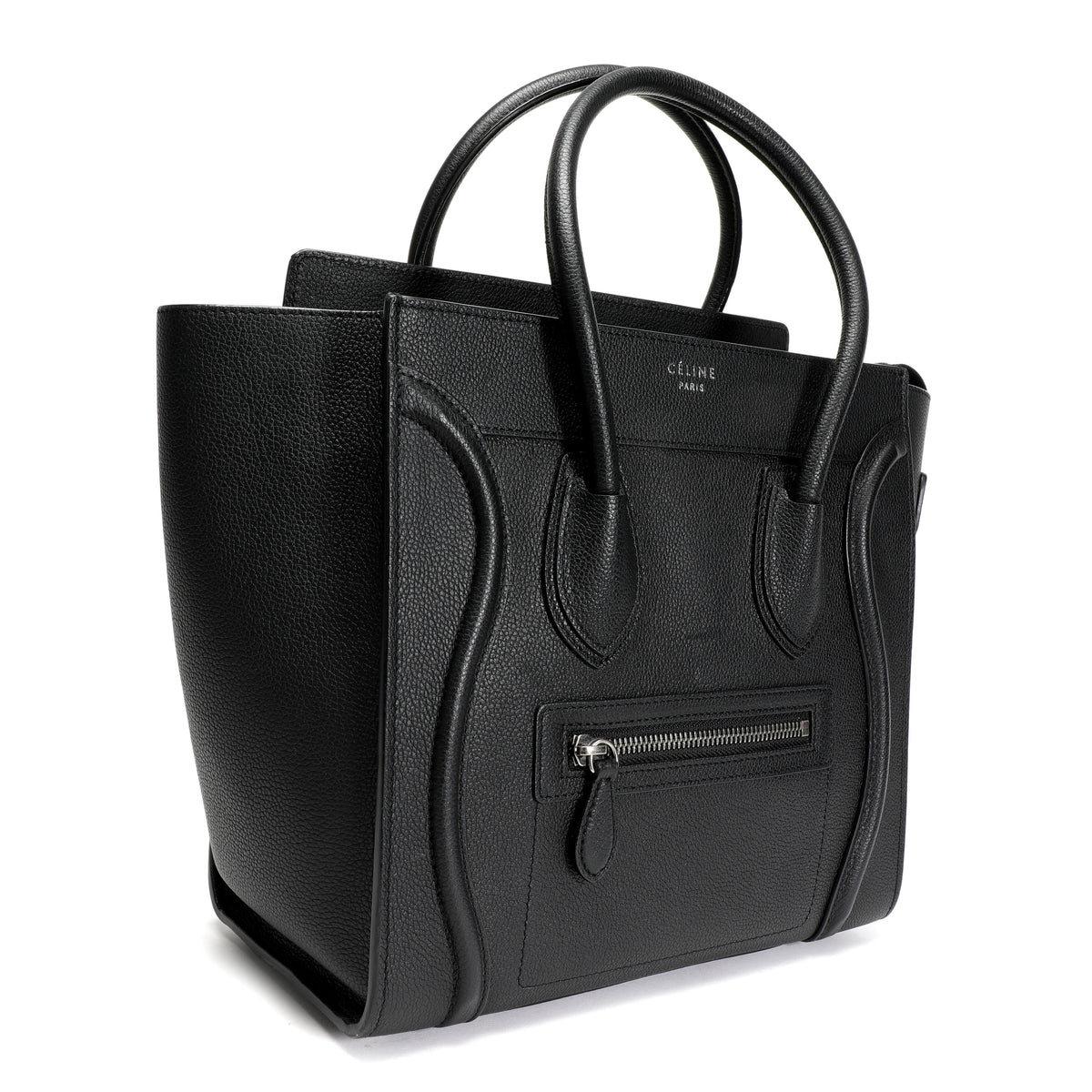 Céline Black Calfskin Leather Micro Luggage Tote