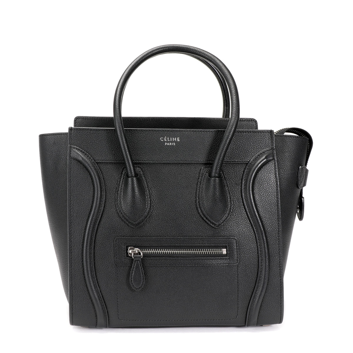 Céline Black Calfskin Leather Micro Luggage Tote