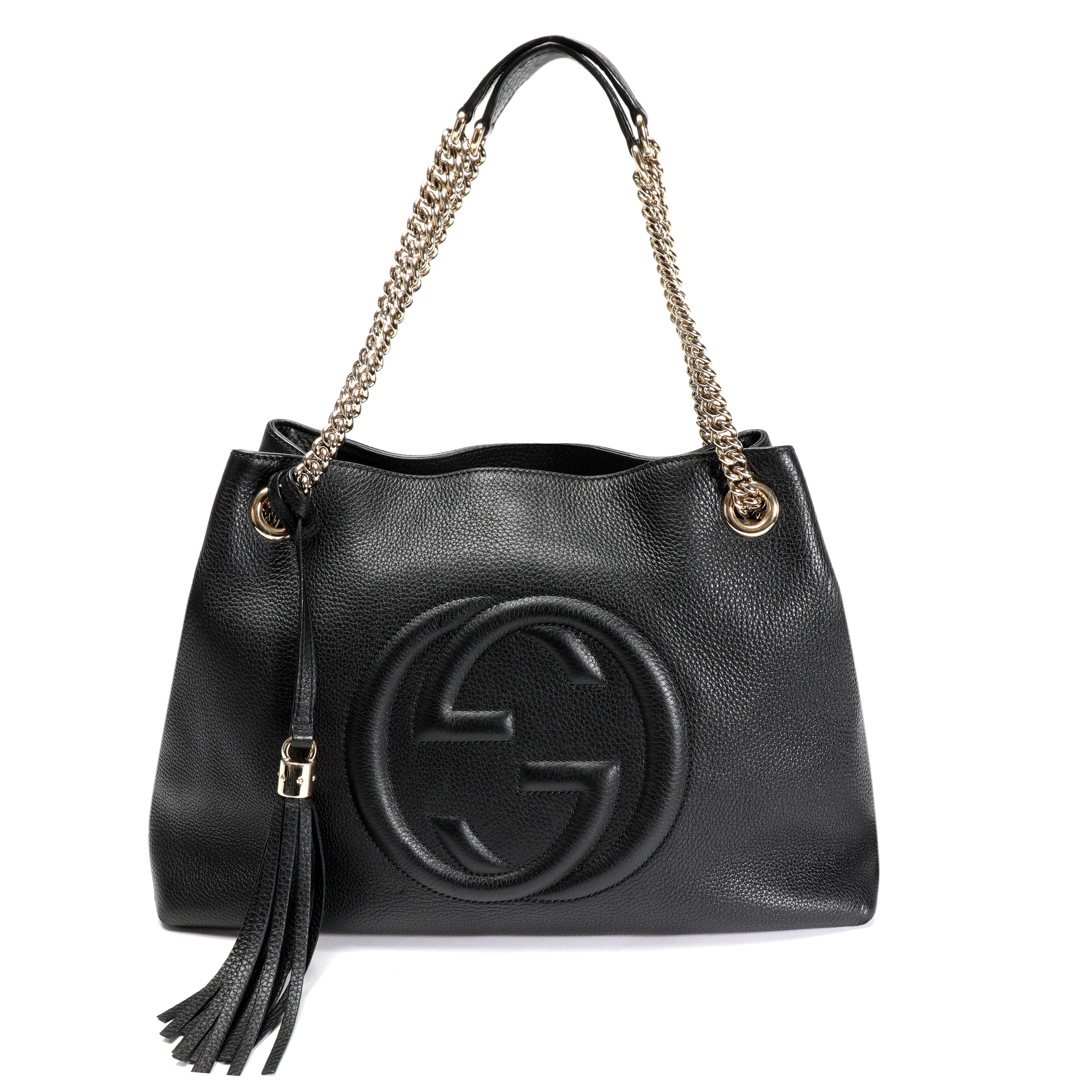 Gucci Black Leather Medium Soho Chain Shoulder Bag by WP Diamonds