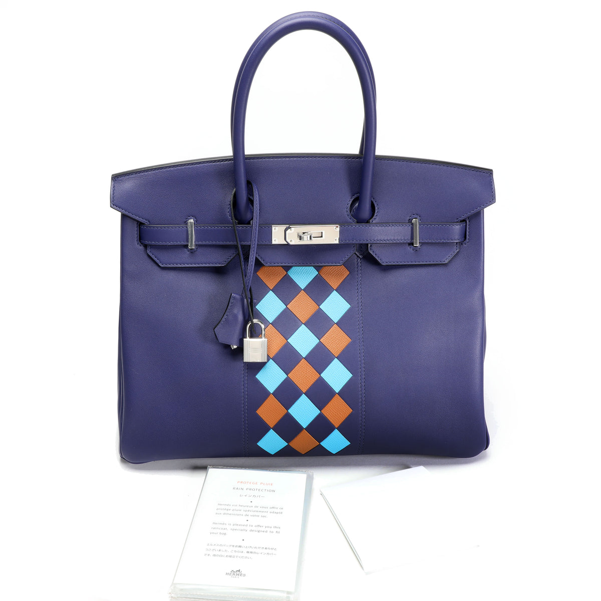 Hermès Limited Edition Bleu Encre Swift & Epsom Tressage Birkin 35 with PHW