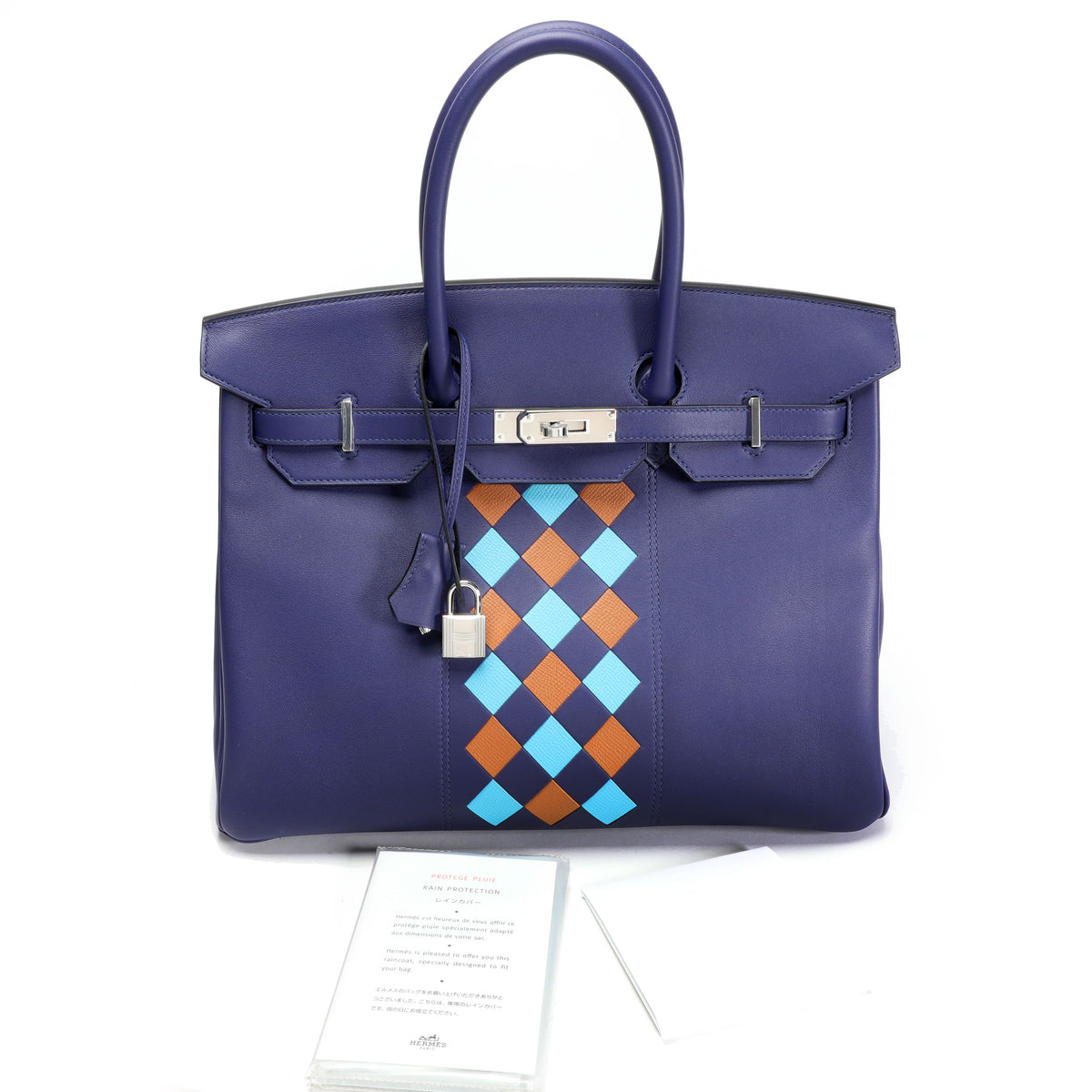 Hermès Limited Edition Bleu Encre Swift Epsom Tressage Birkin 35