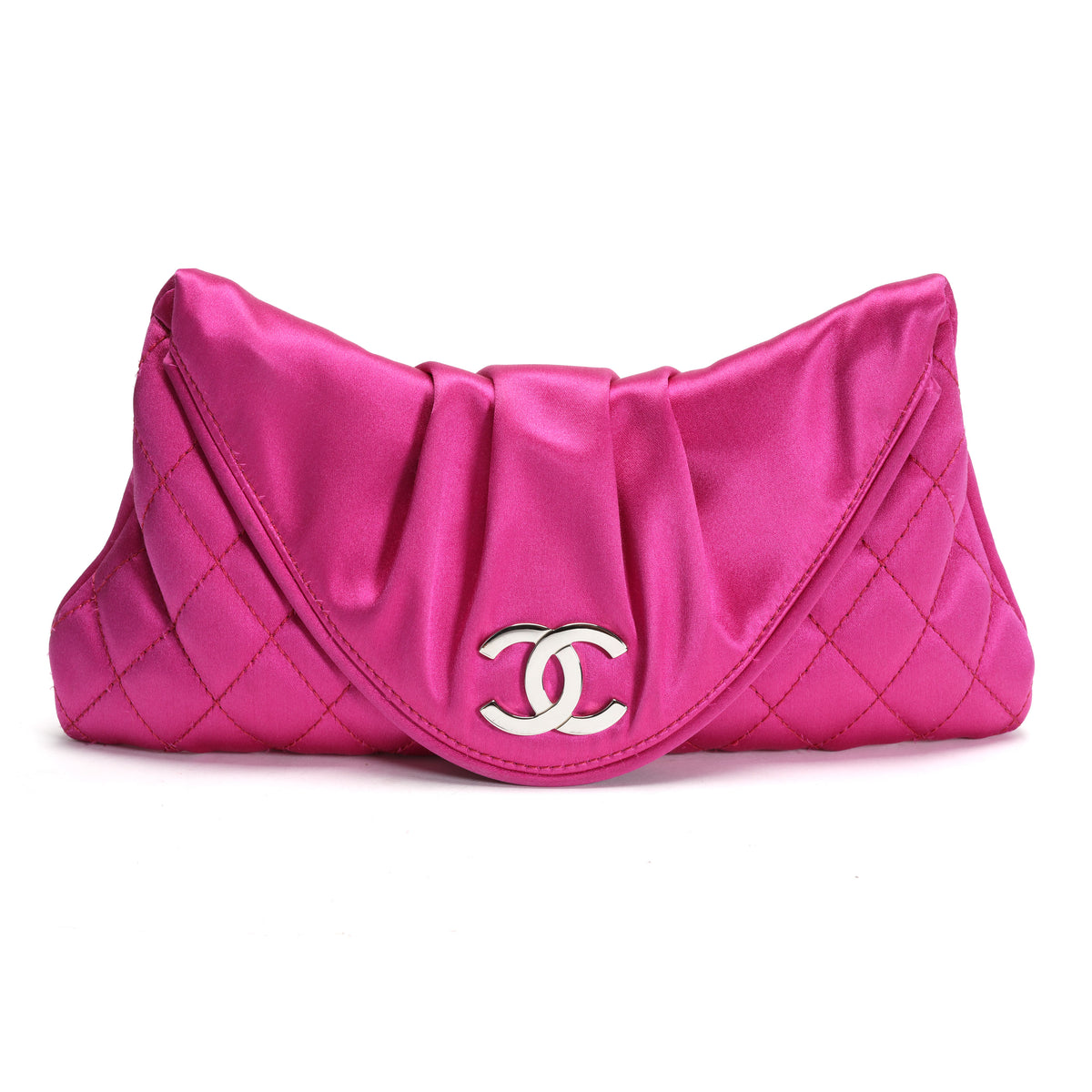 Chanel Hot Pink Quilted Satin Half Moon Clutch by WP Diamonds – myGemma