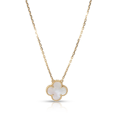 Van Cleef & Arpels Alhambra Mother Of Pearl Necklace in 18K Yellow Gold