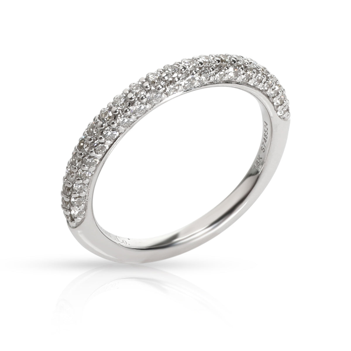 Gabriel & Co. Pave Diamond Anniversary Band in 18K White Gold 0.36 CTW