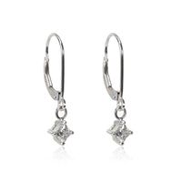 Blue Nile Princess Diamond Dangle Earrings in 14K Gold GIA Certified E SI 0.60CT