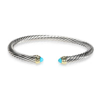 David Yurman Cable  Bracelet with Turquoise in 14K Yellow Gold/Sterling Silver