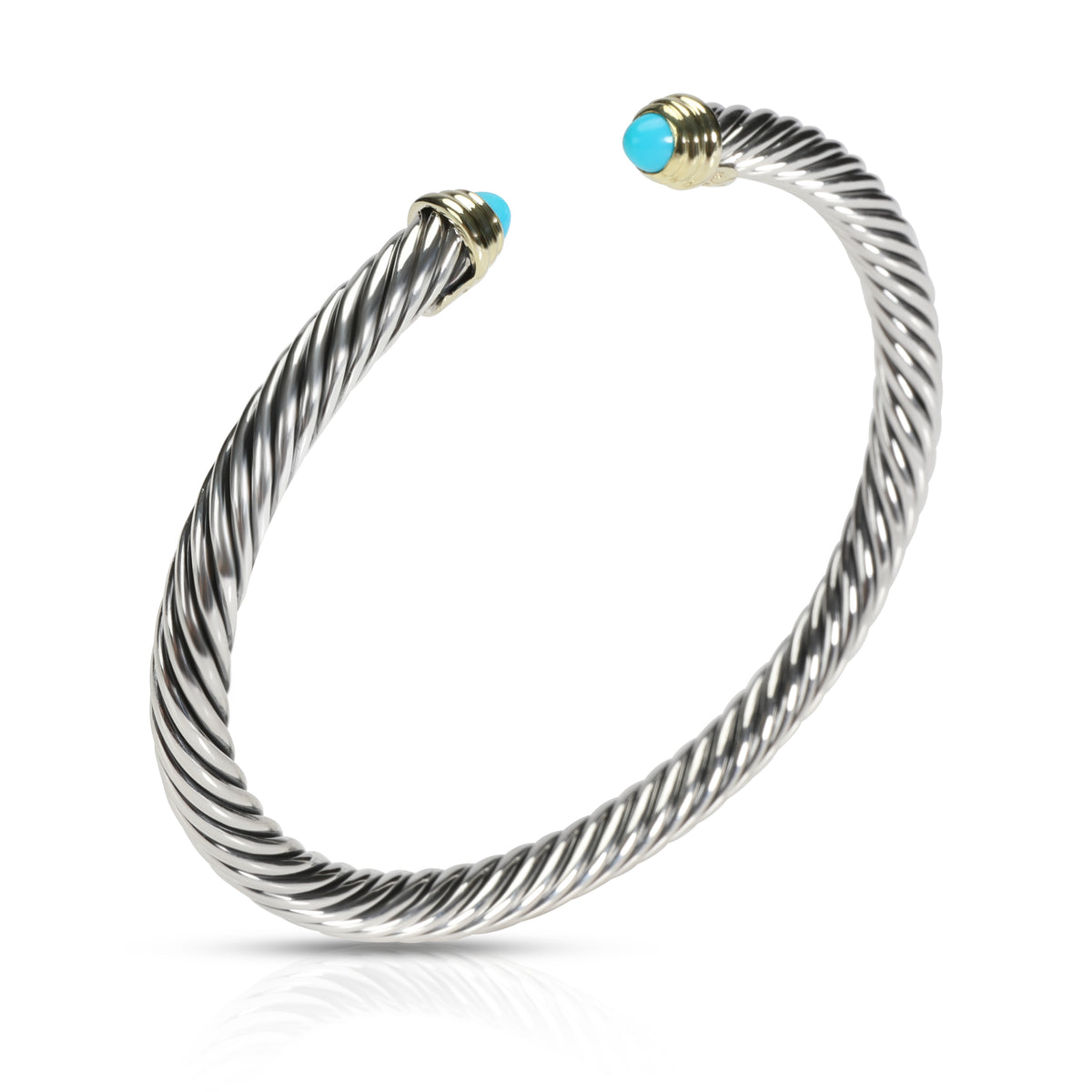 David Yurman Cable  Bracelet with Turquoise in 14K Yellow Gold/Sterling Silver