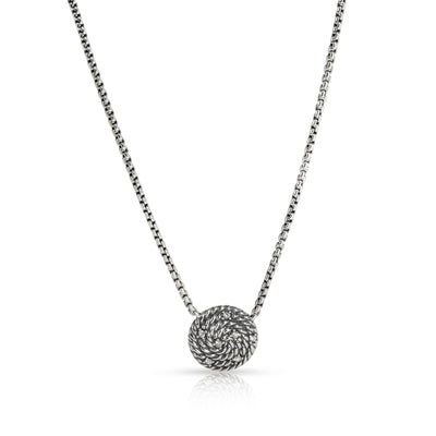 David Yurman Diamond Coil Necklace in  Sterling Silver 0.07 CTW