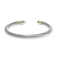 David Yurman Cable Bracelet with Blue Topaz  in 14K Yellow Gold/Steel