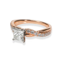Braided Diamond Engagement Ring in 14K Rose Gold H VS2 1.08 CTW