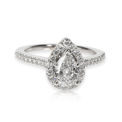 Gabriel & Co. Halo Diamond Engagement Ring in 14K White Gold GIA E SI1 1 CTW