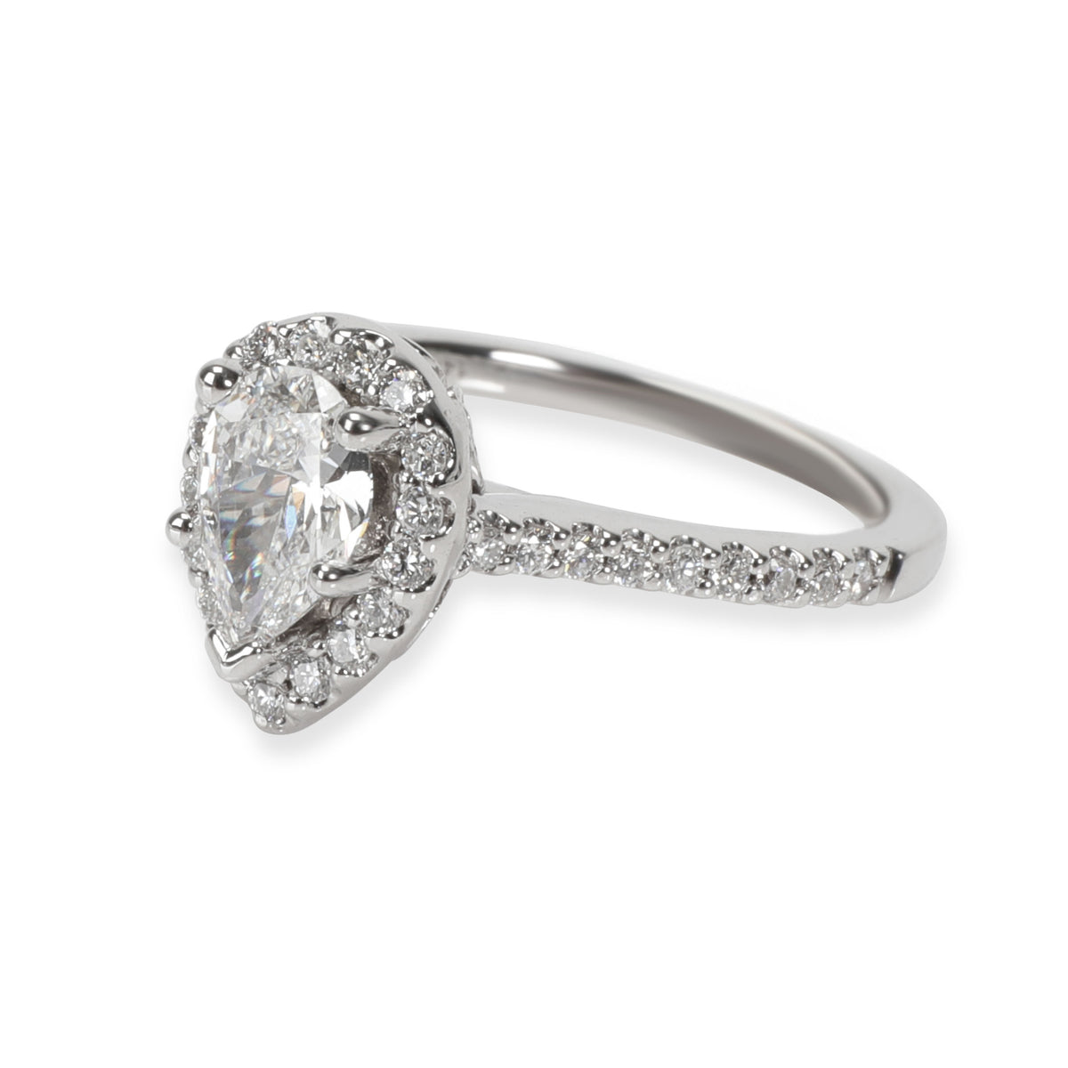 Gabriel & Co. Halo Diamond Engagement Ring in 14K White Gold GIA E SI1 1 CTW