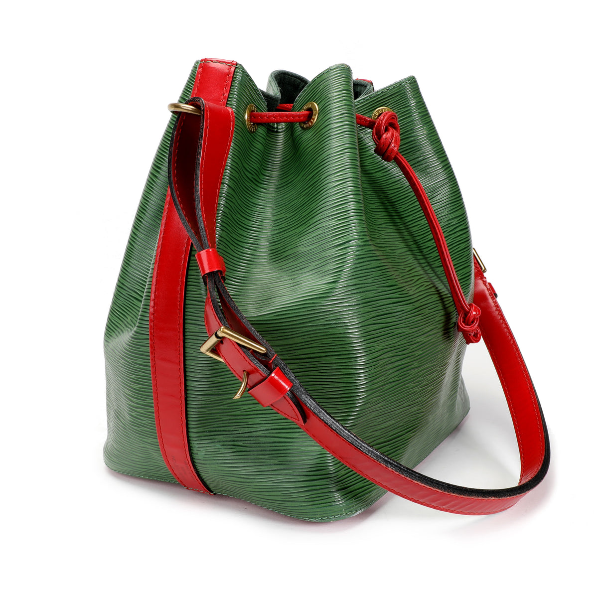LOUIS VUITTON Epi Petit Noe Bicolor Green Red handbag Bucket bag