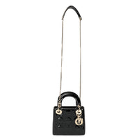 Dior Black Cannage Patent Calfskin Mini Lady Dior Bag