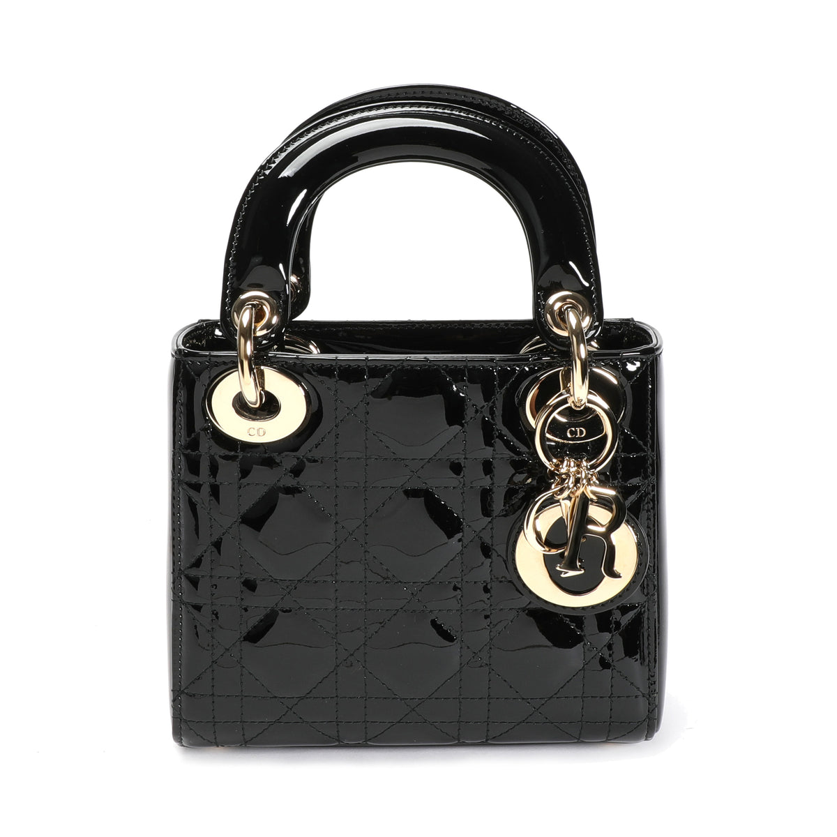 Lady Dior Pouch Black Patent Cannage Calfskin