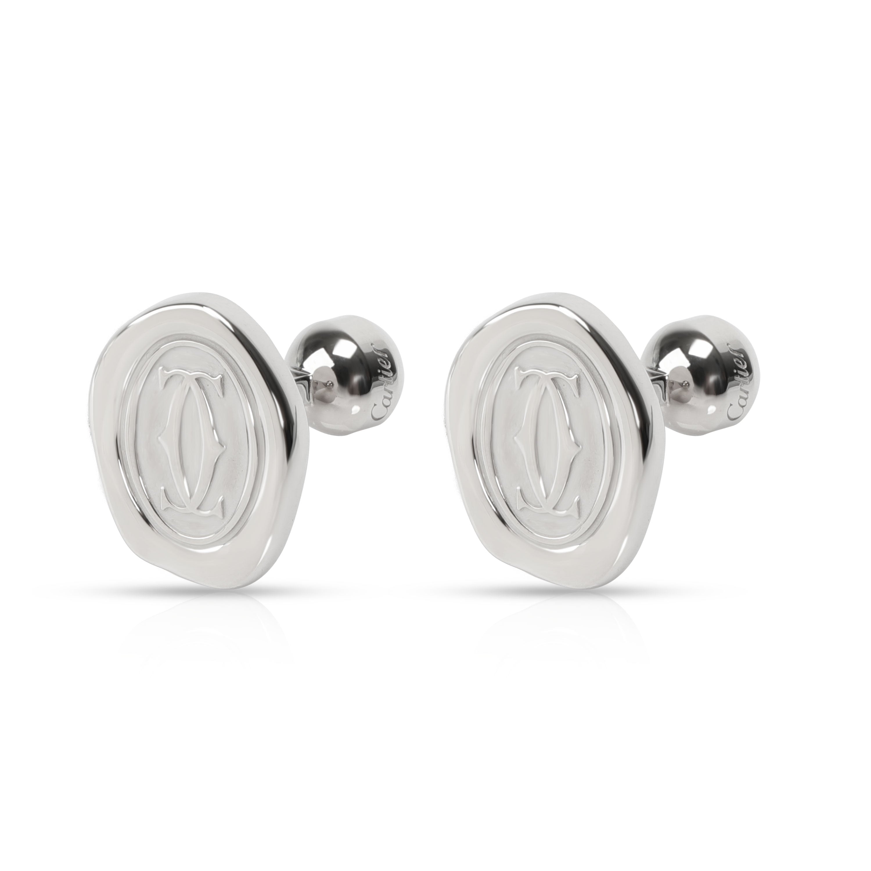 Cartier Wax Seal Motif Cufflinks in Sterling Silver by WP Diamonds