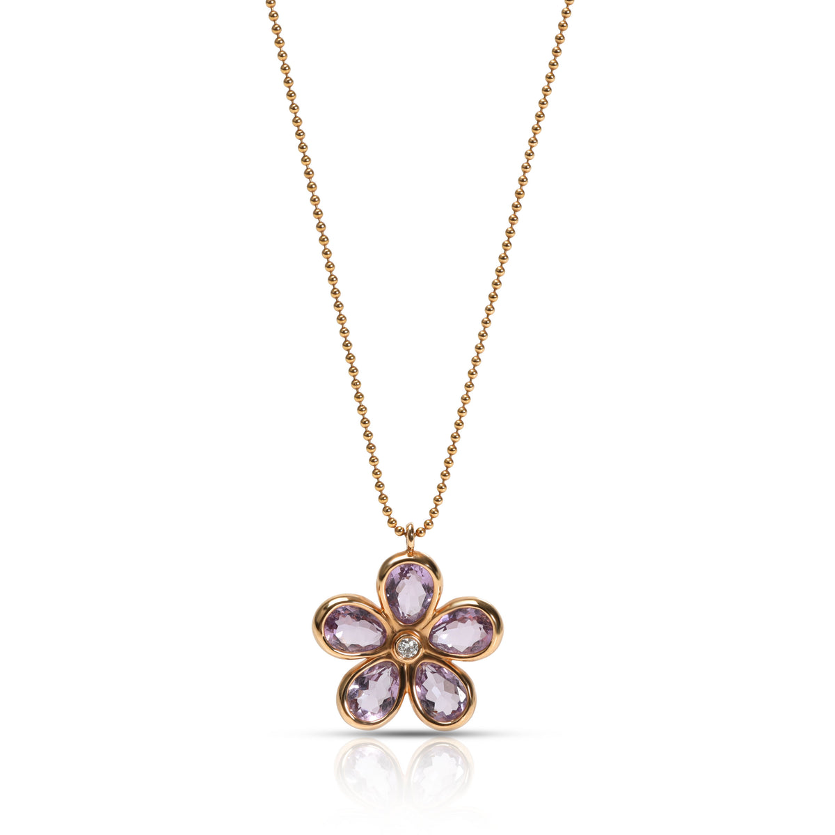 Tiffany & Co. Enchant Diamond Amethyst Necklace in 18K Rose Gold 0.02 CT