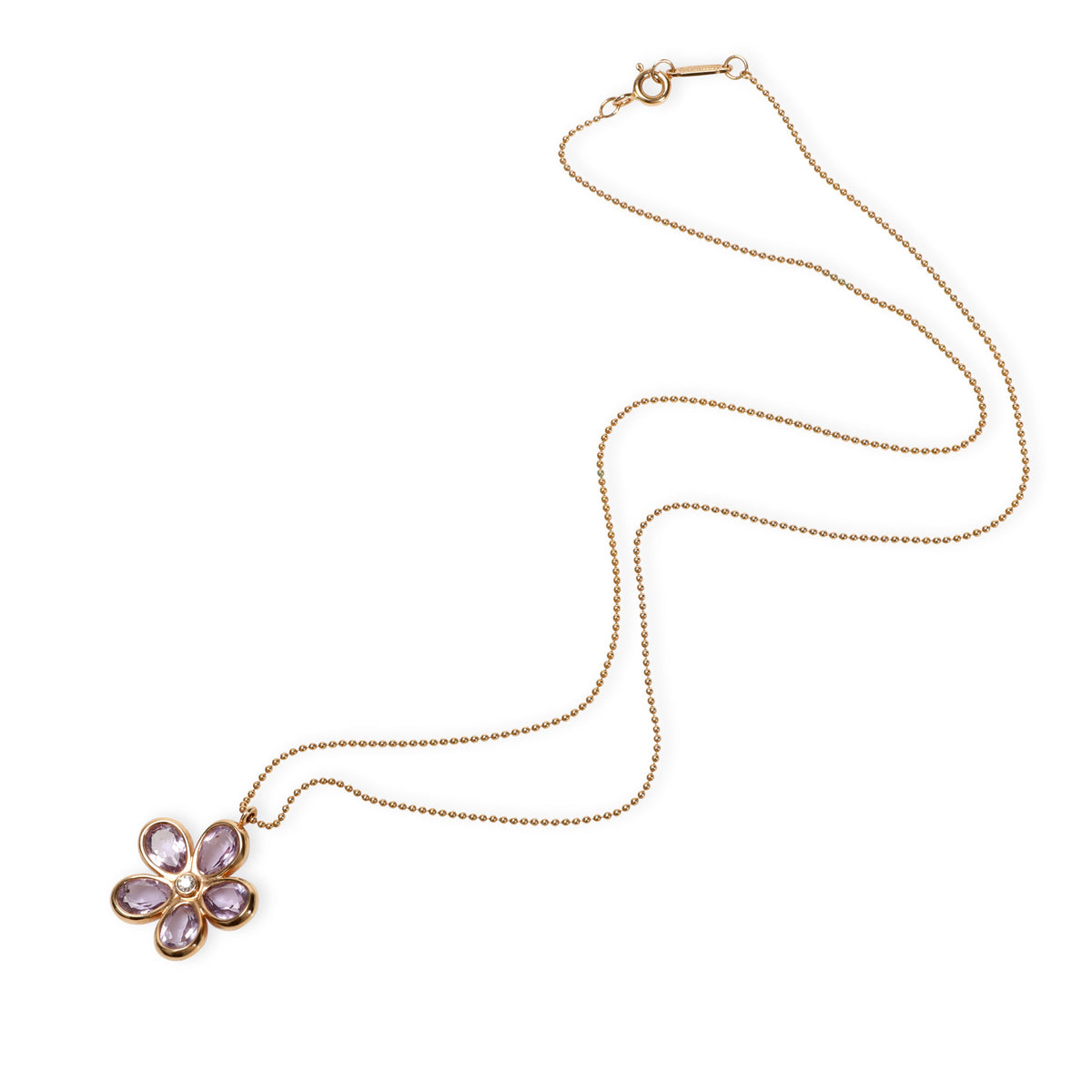 Tiffany & Co. Enchant Diamond Amethyst Necklace in 18K Rose Gold 0.02 CT