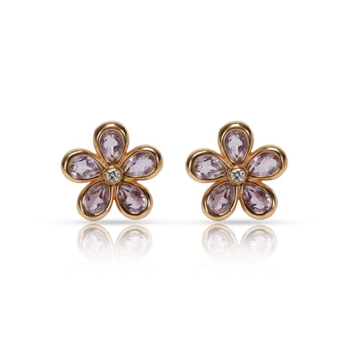 Tiffany & Co. Tiffany Enchant Diamond Amethyst Earrings in 18K Rose Gold 0.03 CT