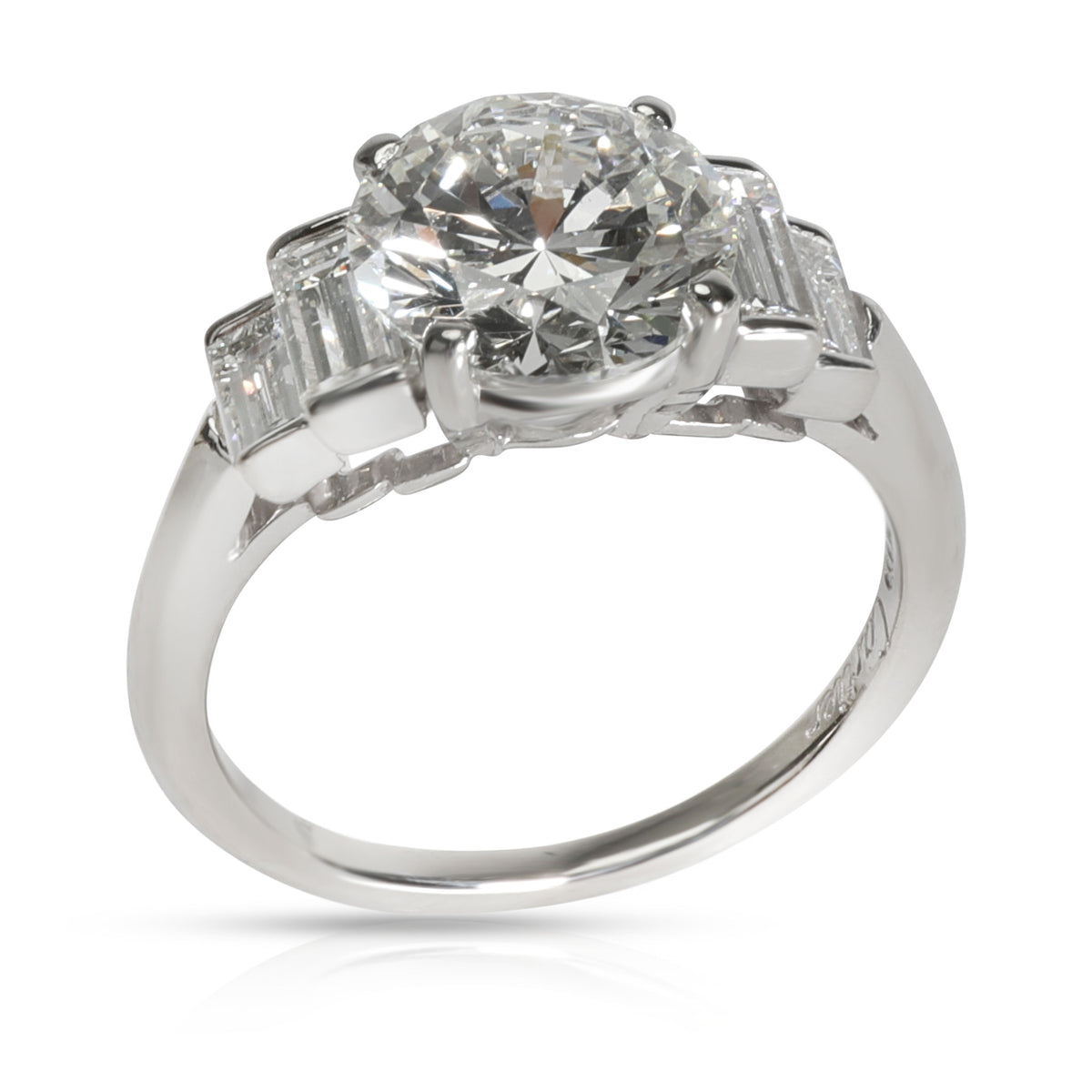 Vintage Cartier Diamond Engagement Ring in  Platinum H VS2 3.23 CTW