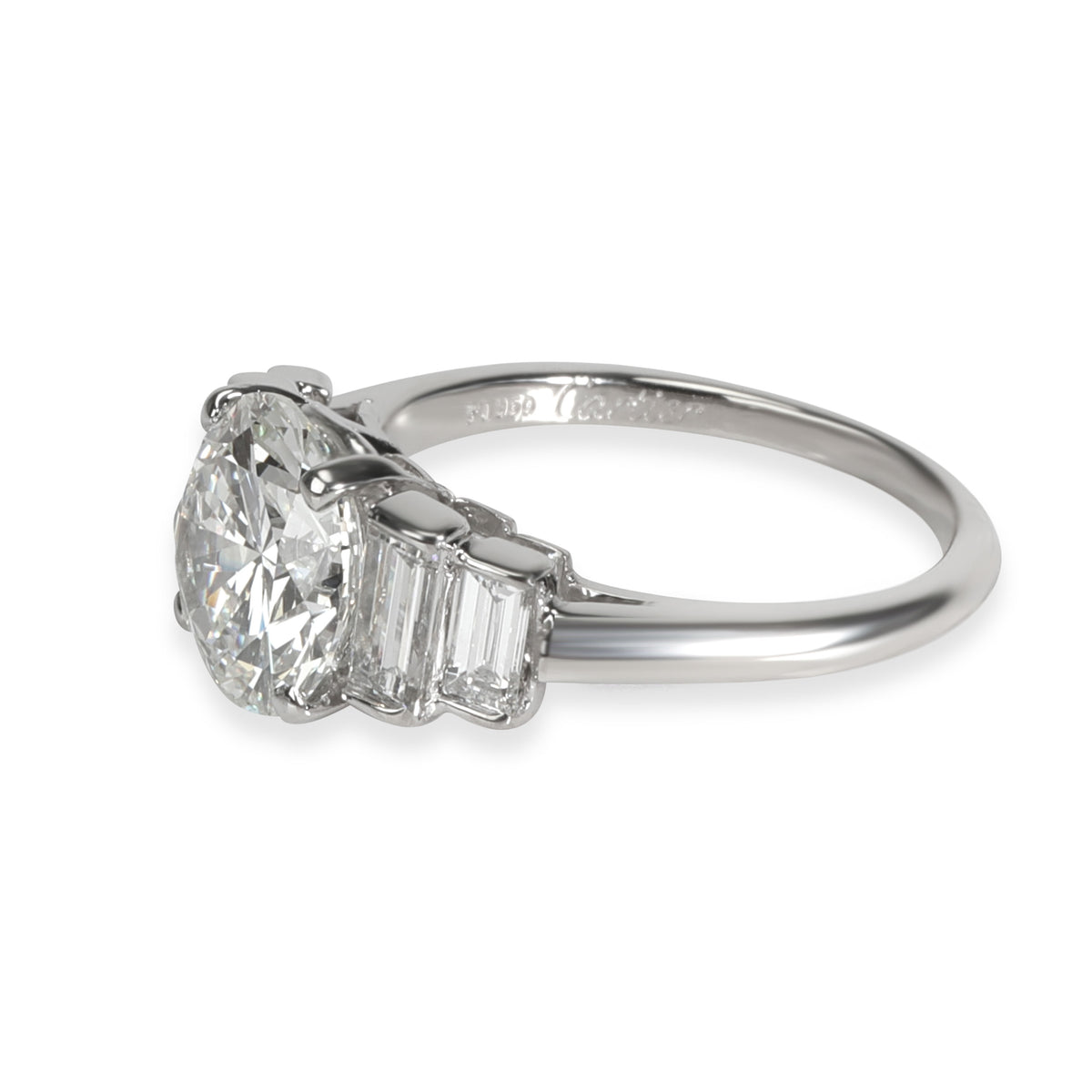 Vintage Cartier Diamond Engagement Ring in  Platinum H VS2 3.23 CTW