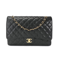 Chanel Black Caviar Quilted Classic Maxi Double Flap Bag