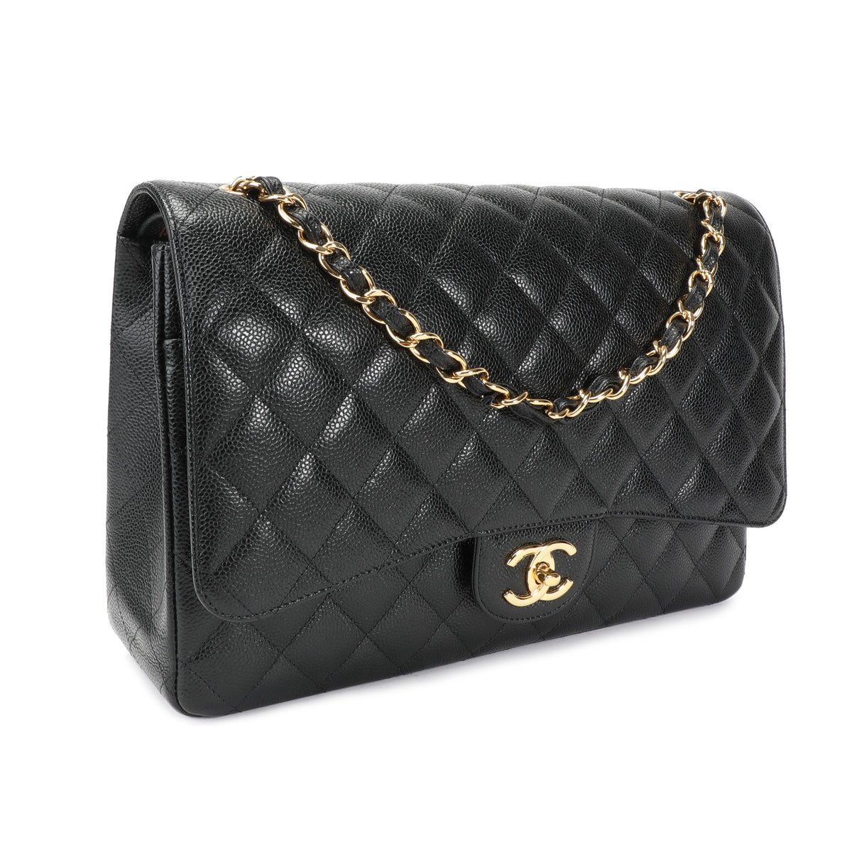 Chanel Black Quilted Caviar Maxi Double Flap Bag, myGemma
