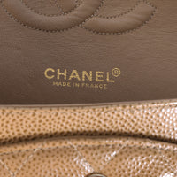Chanel Tan Caviar Quilted Classic Medium Double Flap Bag