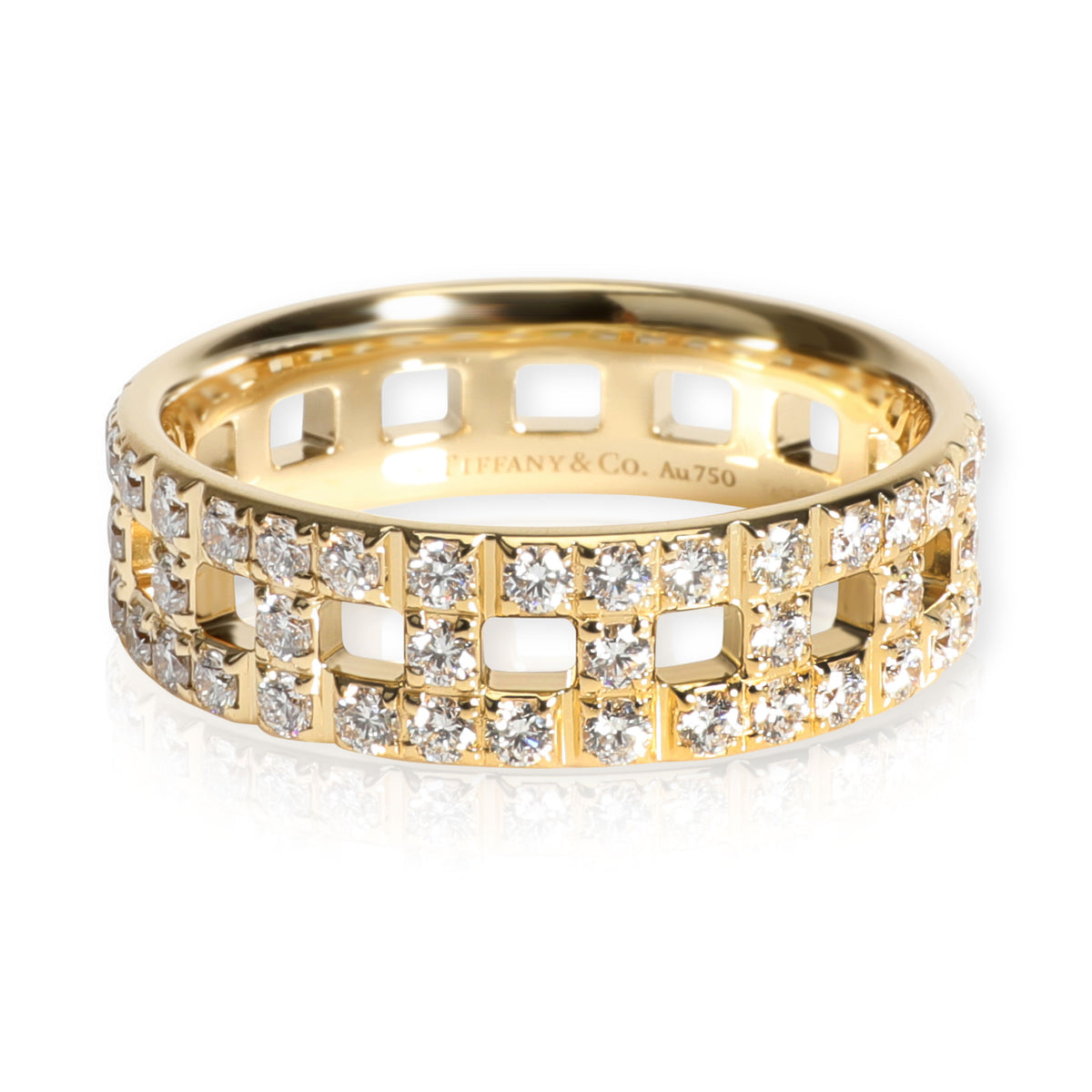 Tiffany Tiffany T True Wide Ring with Diamonds in 18K Yellow
