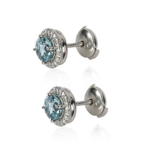 Tiffany & Co. Soleste Aquamarine Diamond Earrings in Platinum 0.20 CTW