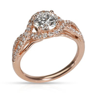 Coast Halo Diamond Engagement Ring in 14K Rose Gold GIA Certified E SI1 1.05 CTW