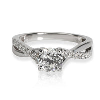 GIA Certified Crossover Diamond Engagement Ring in 14K White Gold F VVS2 1.07CTW