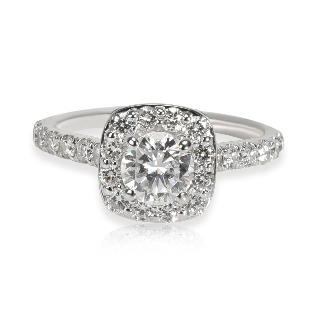 Gabriel & Co. Halo Diamond Engagement Ring in 18K White Gold G SI2 1.18 CTW
