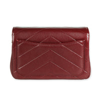 Chanel Burgundy Chevron Lambskin Coco Envelope Mini Flap Bag