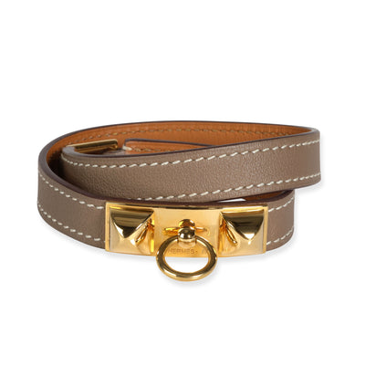 Hermès Rivale Etoupe Bracelet in  Gold Plated