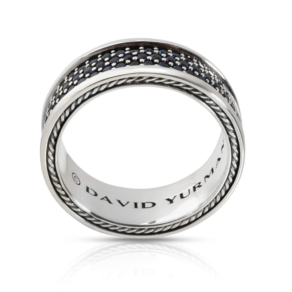 David Yurman Streamline Sapphire Men's Ring in Sterling Silver