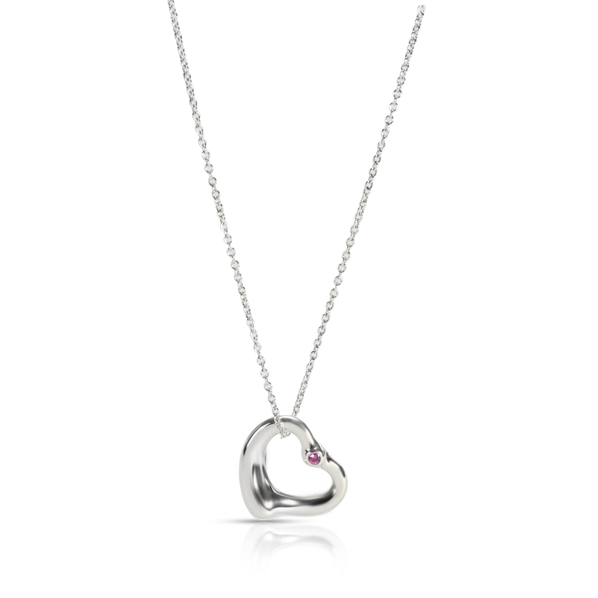 Tiffany & Co. Elsa Peretti Pink Sapphire Necklace in Sterling Silver