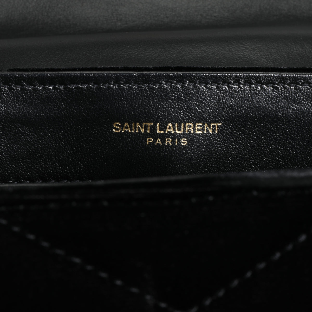 Saint Laurent Black Matelassé Velvet Loulou Toy Bag