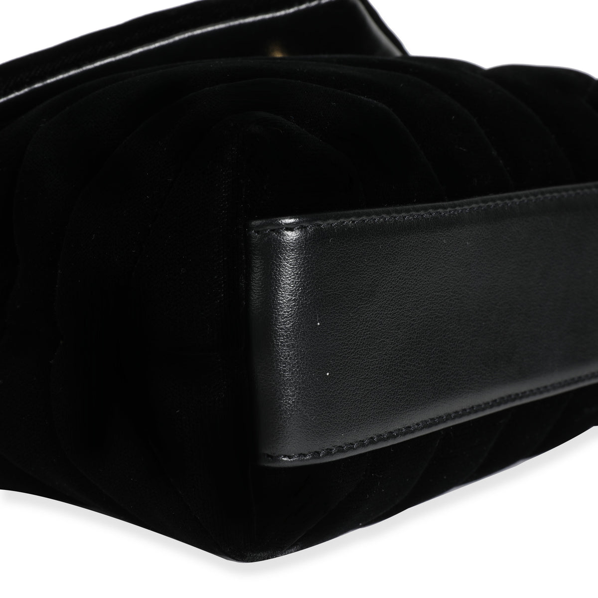 Saint Laurent Black Matelassé Velvet Loulou Toy Bag