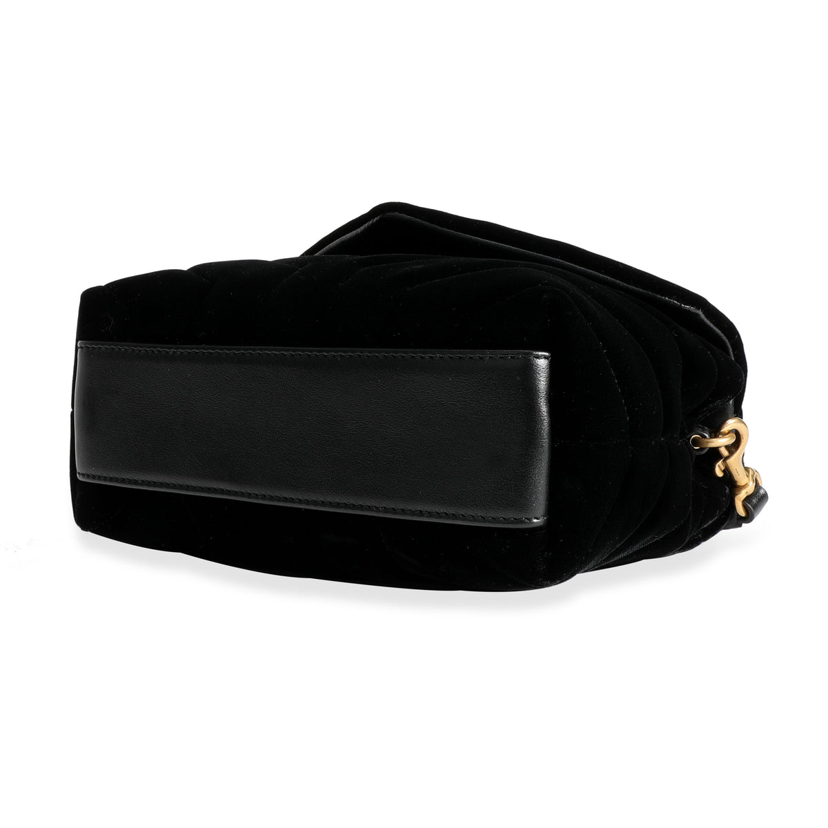 Saint Laurent Black Matelassé Velvet Loulou Toy Bag